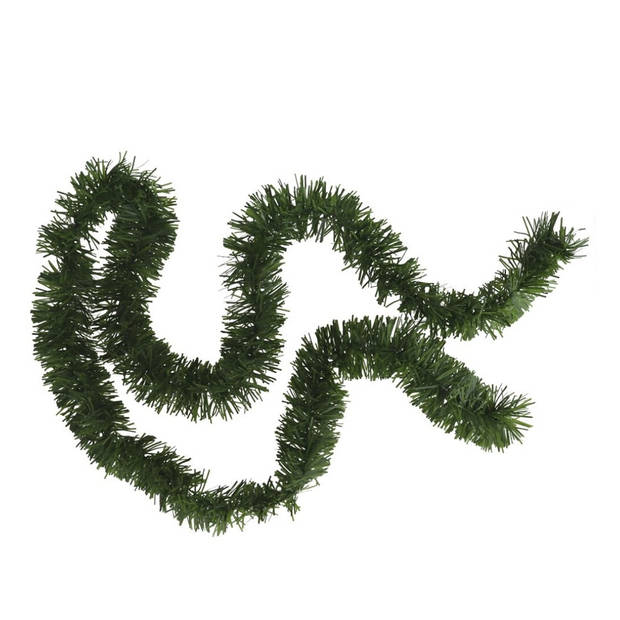 2x stuks kerstboom folie slingers/lametta guirlandes van 180 x 7 cm in de kleur glitter groen - Feestslingers