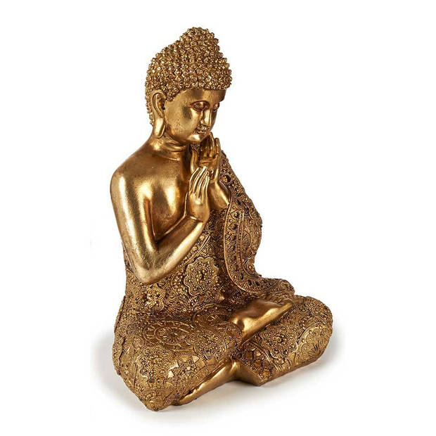 Arte r Boeddha beeld - zittend - polyresin - goud - 33 cm - binnen - Beeldjes