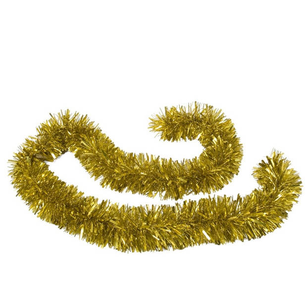 2x stuks kerstboom folie slingers/lametta guirlandes van 180 x 12 cm in de kleur glitter goud - Feestslingers