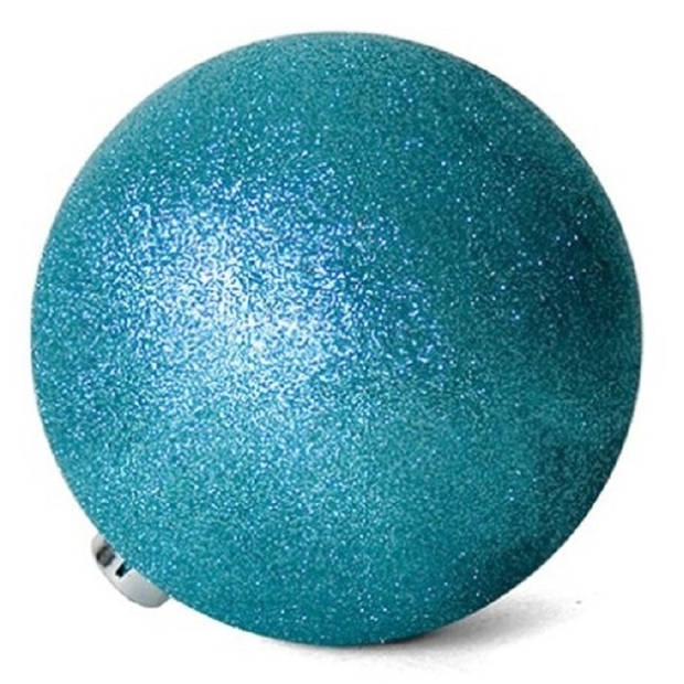 6x stuks kerstballen ijsblauw glitters kunststof 4 cm - Kerstbal