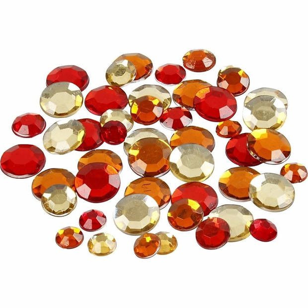 Ronde strass steentjes rood mix 360x stuks - Hobbydecoratieobject