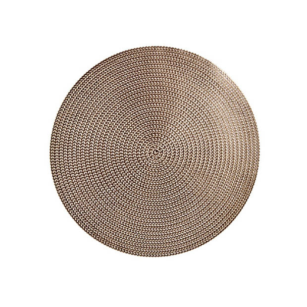 Set van 2x stuks ronde Placemats metallic goud look diameter 38 cm - Placemats
