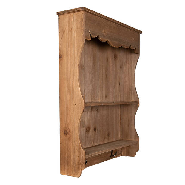 Clayre & Eef Wandrek 47x12x60 cm Bruin Hout Rechthoek Muurrek Bruin Muurrek