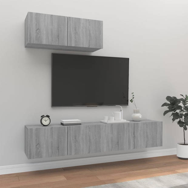 The Living Store Televisiekastenset - Klassiek - praktisch en trendy ontwerp - Hoogwaardig en vochtbestendig hout -