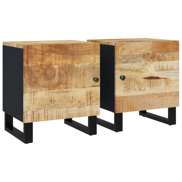 vidaXL Nachtkastjes 2 st 40x33x46 cm massief mangohout