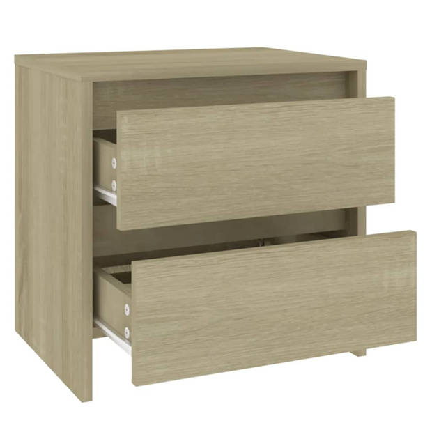 vidaXL Nachtkastjes 2 st 45x34,5x44,5 cm bewerkt hout sonoma eiken