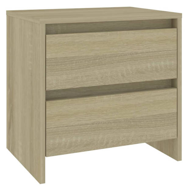 vidaXL Nachtkastjes 2 st 45x34,5x44,5 cm bewerkt hout sonoma eiken