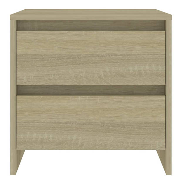 vidaXL Nachtkastjes 2 st 45x34,5x44,5 cm bewerkt hout sonoma eiken