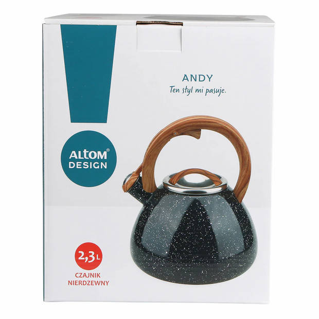 Altom Design Andy fluitketel RVS zwart / bruin 2.3 Liter