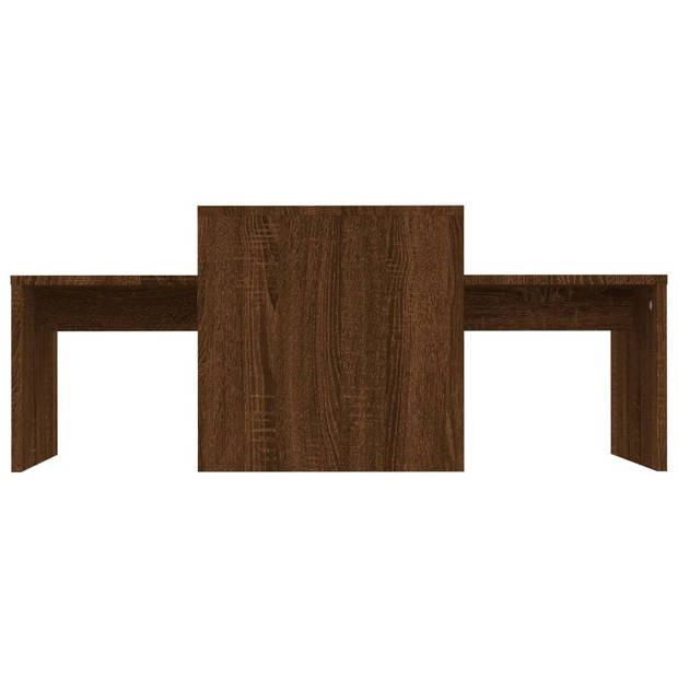 vidaXL Salontafelset 100x48x40 cm bewerkt hout bruin eikenkleur