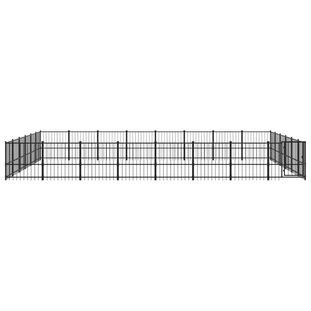 The Living Store Hondenhok Hondenkennel - Gepoedercoat staal - 776 x 582 x 100 cm - Spelen - trainen - veiligheid -