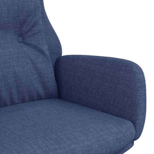 The Living Store Fauteuil Dik Gevoerd Blauw - 70x77x94 cm - Optimaal Zitcomfort