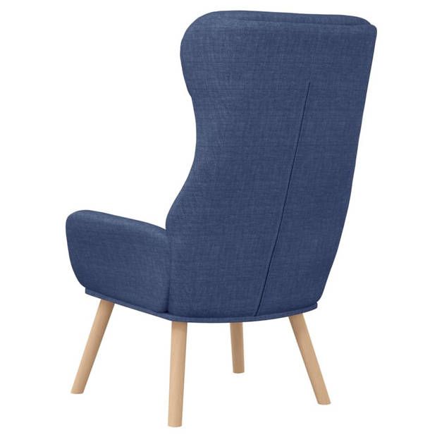 The Living Store Fauteuil Dik Gevoerd Blauw - 70x77x94 cm - Optimaal Zitcomfort