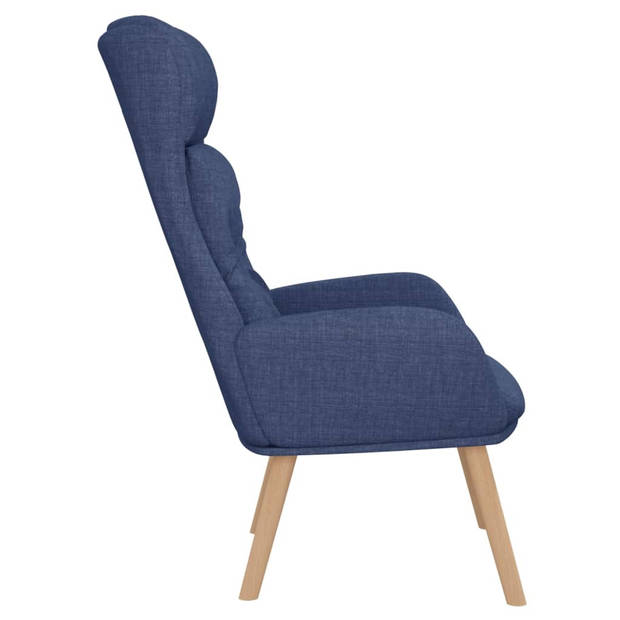 The Living Store Fauteuil Dik Gevoerd Blauw - 70x77x94 cm - Optimaal Zitcomfort