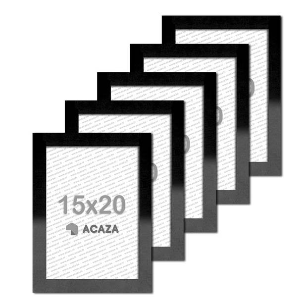 Acaza Fotokader - Fotolijst - Set van 5- 15x20cm - MDF hout- Zwart