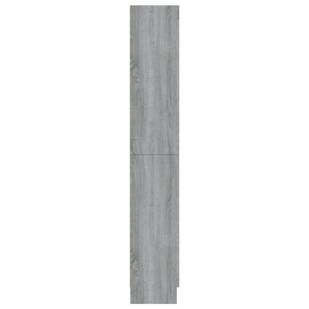 The Living Store Vitrinekast - Grijs Sonoma Eiken - 82.5 x 30.5 x 185.5 cm - 5 vakken