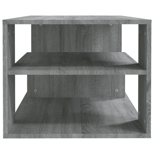 The Living Store Salontafel Bewerkt Hout - 100x50x40 cm - Grijs Sonoma Eiken