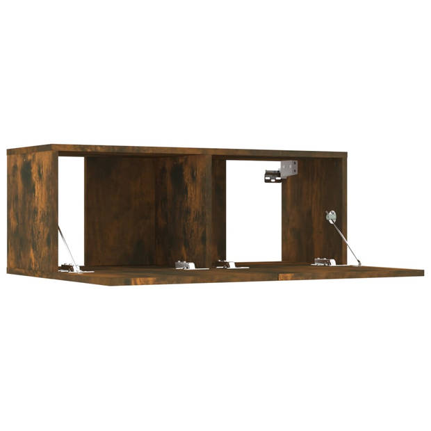 The Living Store TV-meubelset Gerookt Eiken - 3x 80x30x30cm - 4x 30.5x30x60cm