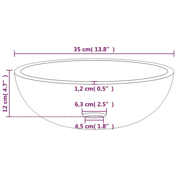 vidaXL Wasbak 35x12 cm gehard glas transparant