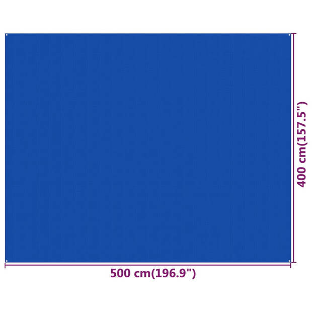 vidaXL Tenttapijt 400x500 cm HDPE blauw