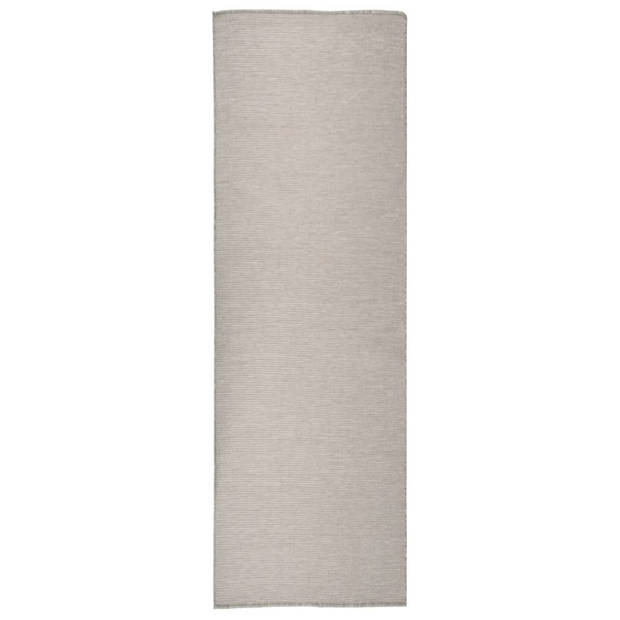 vidaXL Buitenkleed platgeweven 80x250 cm taupe