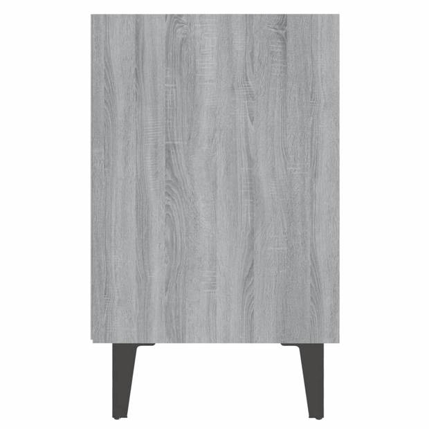 vidaXL Nachtkastje met metalen poten 40x30x50 cm grijs sonoma eiken