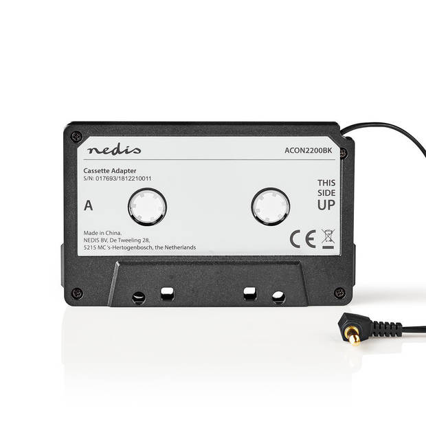 Nedis Cassette-adapter 3,5 mm Mannelijk Zwart
