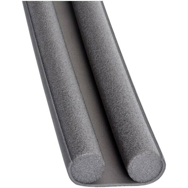 Tochtstrip - 2x - tochtwering - grijs - foam - 93 x 3 cm - deur tochtstopper - Tochtstrippen