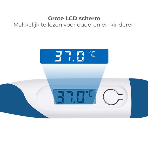 Thermometer lichaam - Koorts - Koortsthermometer voor volwassenen - Blauw - Incl. opbergcase!