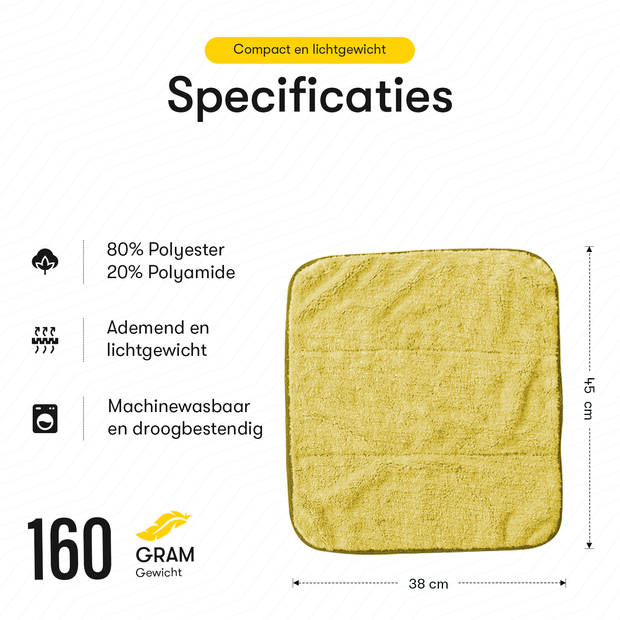 Droogdoek Badkamer - Auto - Drying Towel - Watermagneet - Microvezel - Doek - 45 x 38 cm - Geel