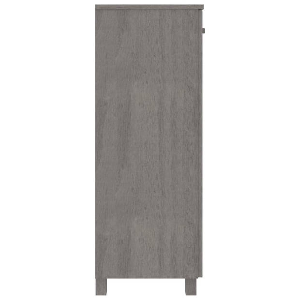 The Living Store HAMAR Schoenenkast - Lichtgrijs - 85x40x108 cm - Massief grenenhout en MDF