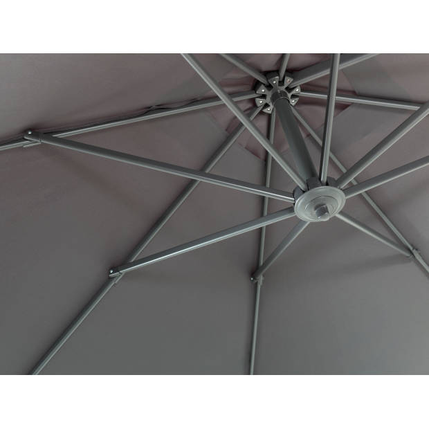 ACAZA Kantelbare Zweefparasol 250x250 cm, Vierkant Zeil, Sterke Zweef Parasol, Donker Grijs