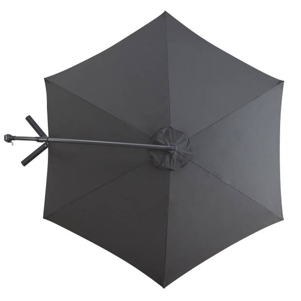 Parasol - duurzame Zweefparasol Ø300 cm – Kantelbaar - 3 meter doorsnede - Grijs