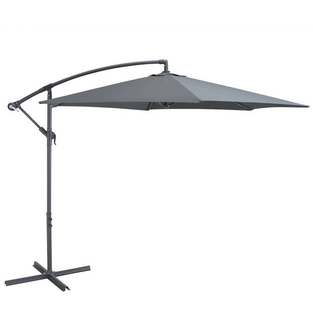 Parasol - duurzame Zweefparasol Ø300 cm – Kantelbaar - 3 meter doorsnede - Grijs