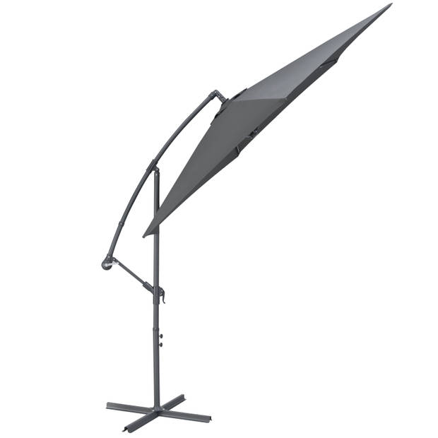 Parasol - duurzame Zweefparasol Ø300 cm – Kantelbaar - 3 meter doorsnede - Grijs