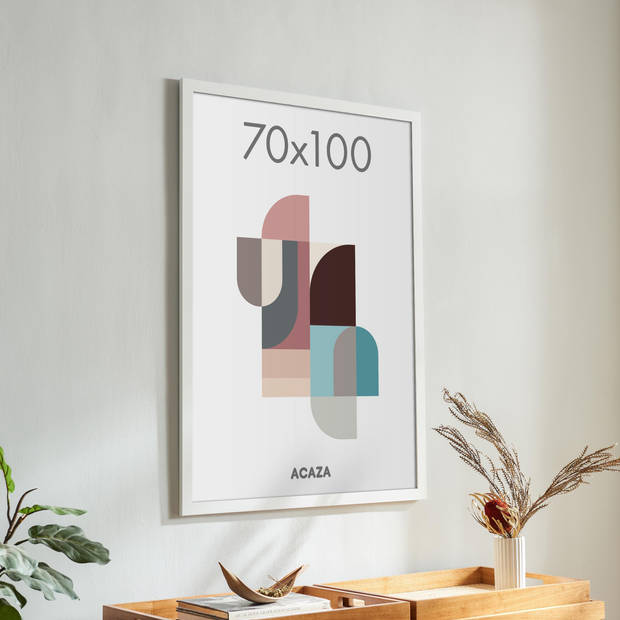 Poster Lijst, grote Kader voor Foto's of Posters van 70 x 100 cm, MDF Hout, witte Rand