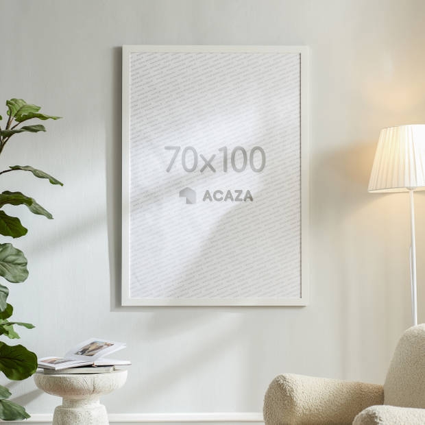 ACAZA Poster Lijst, grote Kader voor Foto's of Posters van 70 x 100 cm, MDF Hout, witte Rand