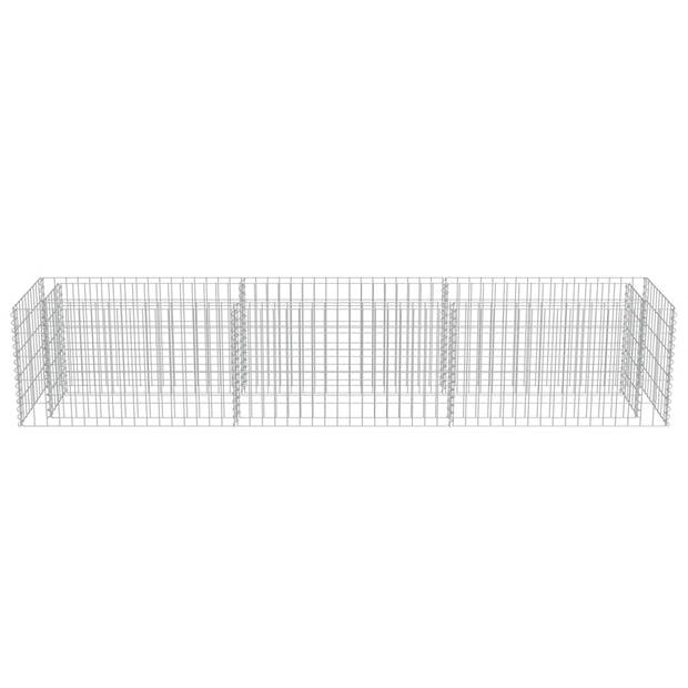 The Living Store Gabion Raised Planter - 270 x 50 x 50 cm - Galvanized Steel