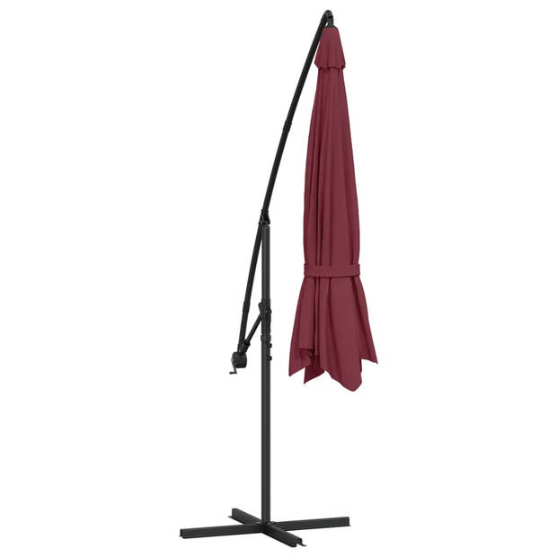 vidaXL Zweefparasol met aluminium paal 350 cm bordeauxrood