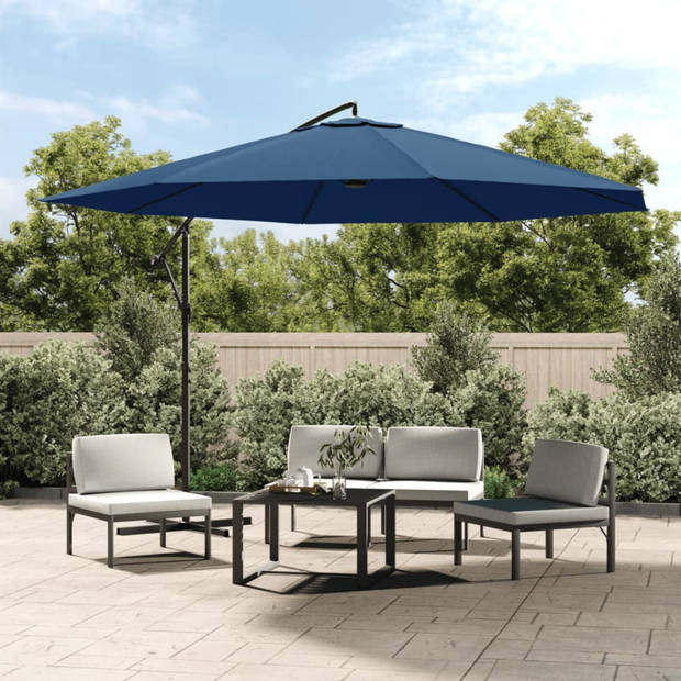 vidaXL Zweefparasol met aluminium paal 350 cm blauw