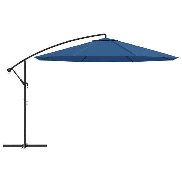 vidaXL Zweefparasol met aluminium paal 350 cm blauw