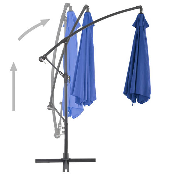 vidaXL Zweefparasol met aluminium paal 300 cm blauw