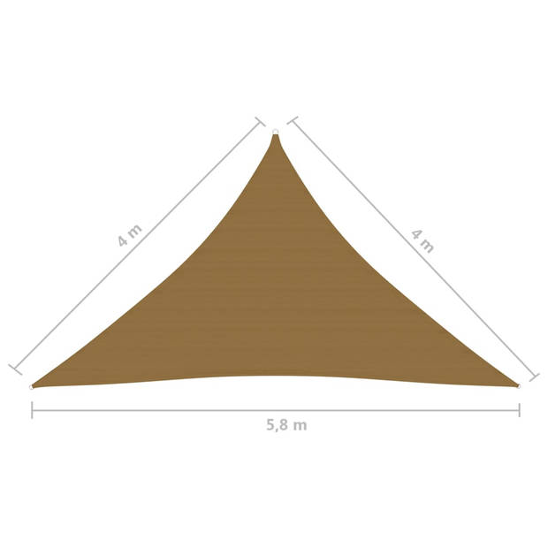 vidaXL Zonnezeil 160 g/m² 4x4x5,8 m HDPE taupe