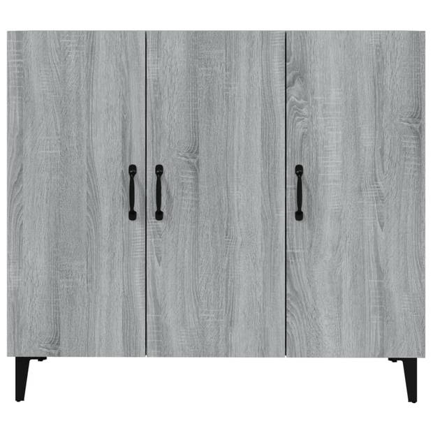 vidaXL Dressoir 90x34x80 cm bewerkt hout grijs sonoma eikenkleurig