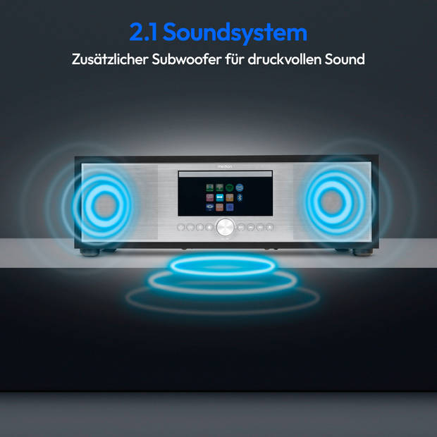 LIFE® P66400 All-in-One Audio Systeem zilver LCD-scherm 7,1 (2.8'') Internet/DAB+/PLL…