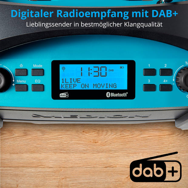 LIFE® E66050 DAB+/Bluetooth® bouwplaatsradio ideaal voor bouwplaatsen tuin of camping