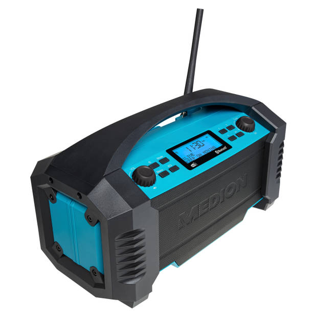 Bouwradio DAB+ Medion E66050 - FM -Bluetooth - Stof/spatwater bescherming (IP54) - Robuuste behuizing - 15 W RMS