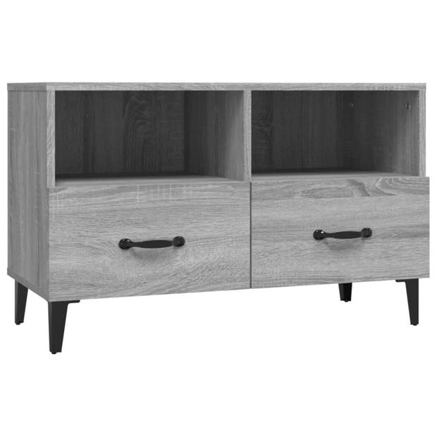 vidaXL Tv-meubel 80x36x50 cm bewerkt hout grijs sonoma eikenkleurig