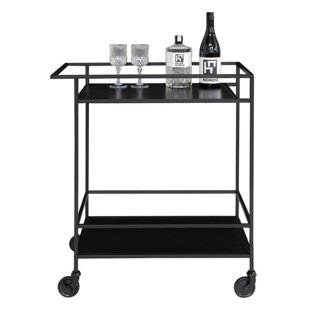 House Nordic Serveerwagen Avery 68x40x59 cm zwart