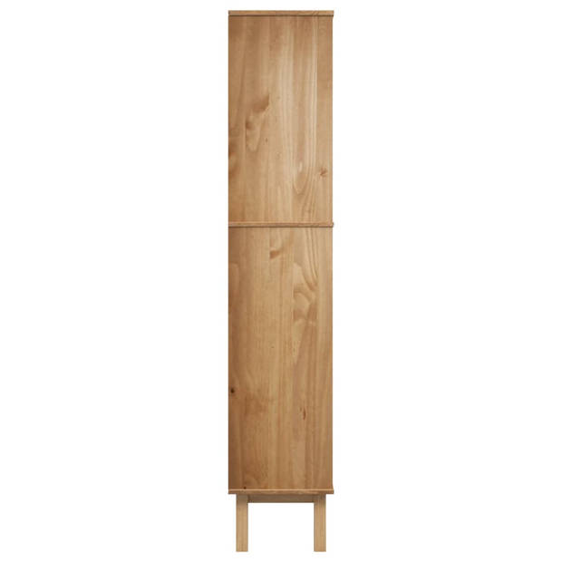 The Living Store OTTA Boekenkast - 88x35x180 cm - massief grenenhout - bruin